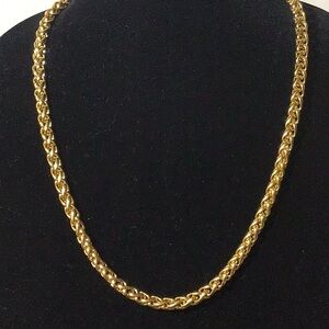 NEW 316 gold colorized stainless steel wheat chain. Approx 25” in length.